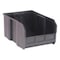 Quantum Storage Systems Hang & Stack Storage Bin, Polypropylene, Black, 8 in H, 11 in W, 16 in L QUS255CO - alternate 1