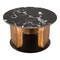 Homeroots 30" Black and Brown Genuine Marble Marble and Solid Wood Round Coffee Table 565071 - alternate 7