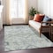 Homeroots 5' X 8' Artichoke Green Denim Blue And Silver Floral Washable Indoor Outdoor Area Rug 588853 - alternate 4