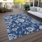 Homeroots 5' X 8' Navy Blue And Gray Floral Washable Indoor Outdoor Area Rug 589483 - alternate 6