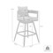 Armen Living Menorca Outdoor Patio Swivel Counter Stool in Aluminum with Gray Cushions LCMQSWBAGR26 - alternate 5