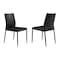 Armen Living Kash Upholstered Dining Chair in Black Faux Leather with Black Metal Legs - Set of 2 LCKASIBLK - alternate 1