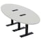 Skutchi Designs 8ft Conference Table With Power Unit | 6 Person Modular Oval Meeting Table | Harmony Series HAR-OVL-48X96-T.BK-U779-EBLK - alternate 1