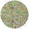 Homeroots 8' Fern Green And Artichoke Green Round Paisley Washable Indoor Outdoor Area Rug 588608 - alternate 4