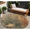 Homeroots 8' Sage Tan And Copper Round Abstract Washable Indoor Outdoor Area Rug 606106 - alternate 1