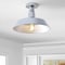 Jonathan Y Camila 14" 1-Light Classic Industrial Indoor/Outdoor Iron LED Semi-Flush Mount, Chrome JYL9516B - alternate 6