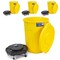 Magnum Tool Yellow 32 Gallon Trash Can Set (Trash Can, Quiet Dolly, and Reinforced Lid) (4 Set) CMTC-CLD0-32Y04 - alternate 1