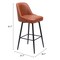 Homeroots 30" Brown And Black Faux Leather And Steel Bar Height Swivel Bar Chair 555712 - alternate 4