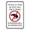 Signmission Failure To Clean Up After Your Dog Is Illegal. Off Aluminum, 18" x 24", A-1824-25197 A-1824-25197 - alternate 2
