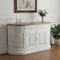 Homeroots 69in White And Brown Solid Wood Carved Geometric Four Drawer Four Door Sideboard 634324 - alternate 6