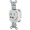 Hubbell SNAPConnect 20A 125V Hospital Grade Simplex Receptacle, TR, White SNAP8310WTR - alternate 1