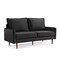 Homeroots 69" Black Velvet Sofa With Dark Brown Legs 543724 - alternate 5