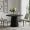 Homeroots 46" Black Solid Wood Pedestal Base Round Top Dining Table 721061 - alternate 3