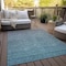 Homeroots 3' X 5' Teal Blue Gray And Charcoal Ombre Washable Indoor Outdoor Area Rug 588576 - alternate 5
