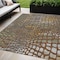 Homeroots 5' X 8' Copper Gold And Brown Abstract Washable Indoor Outdoor Area Rug 596813 - alternate 1