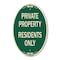 Signmission Residents Only, 12 Inch X 18 Inch Architectural Oval, Heavy Gauge Aluminum A-OV-G-1218-9894 - alternate 1