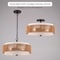 Vaxcel Abbotsford 2-Light Semi-Flush Ceiling Light, Matte Black, White Linen and Rattan Drum, 16-In. P0476 - alternate 7