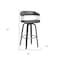 Homeroots 26" Gray And Black Faux Leather Swivel Counter Height Bar Chair 534467 - alternate 6