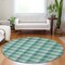 Homeroots 8' Blue And Green Round Plaid Washable Indoor Outdoor Area Rug 601436 - alternate 7