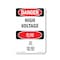 Signmission Safety Sign, OSHA Danger, 7" Height, High Voltage Bilingual, D-57-VC-1327 OS-DS-D-57-VC-1327 - alternate 1