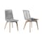 Homeroots Set of Two 18" Gray Solid Wood Outdoor Dining Chair, 2PK 490264 - alternate 1