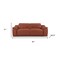 Homeroots 87" Camel Italian Leather Metal USB Reclining Sofa 720456 - alternate 4