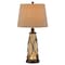 Homeroots 30" Brown Metal Two Light Table Lamp With Brown Empire Shade 524690 - alternate 1