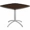 Iceberg CafeWorks Cafe/Breakroom Table, Walnut Top, Silver Frame, 36 in W x 36 in L x 30 in H 65614 - alternate 1