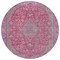 Homeroots 8' Pink And Lavender Round Medallion Washable Indoor Outdoor Area Rug 616288 - alternate 7
