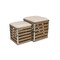 Homeroots Set Of 2 Square Brown Linen Fabric And Wood Slats Storage Benches 379837 - alternate 5