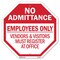 Signmission No Admittance Employees Only Vendor, 10 Inch X 10 Inch, Aluminum Metal Signs OC-A-10-74 - alternate 1