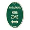 Signmission Fire Lane with Bidirectional Arrow, 12 Inch X 18 Inch Architectural Oval, Heavy Gauge Aluminum A-OV-G-1218-23990 - alternate 1