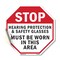 Signmission Stop Hearing Protection & Safety Gl, 10 Inch X 10 Inch, Vinyl Decal OC-D-10-220 - alternate 1