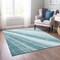 Homeroots 9' X 12' Teal Blue Turquoise And Aqua Striped Washable Indoor Outdoor Area Rug 615017 - alternate 5