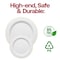 Smarty Had A Party White with Gold Pearl String Round Disposable Plastic Dinnerware Value Set, 240PK 8870-WHGVP-CASE - alternate 5