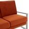 Leisuremod Jefferson Contemporary Velvet Loveseat with Silver Frame, Orange JAS53OR - alternate 3