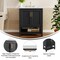 Flash Furniture Vega 30in. Vanity w/Sink, Soft Close Doors & Open Shelf, Carrara Marble, Gold Hardware, Black/White FS-VEGA30-BK-HDGLD-GG - alternate 9
