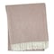 Homeroots 55" X 70" Dusty Rose And White Cotton Blend Woven Herringbone Plush Throw Blanket with Fringe 633084 - alternate 5