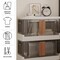 Home-Complete Set of 2 Collapsible Storage Bins 8.4 Gal Capacity Organizers with Lids, Double Doors, and Wheels ST-CLPBIN-LRG2 - alternate 4