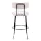 Homeroots Set of Two 29" Ivory And Black Shearling And Steel Low Back Bar Height Bar Chairs 555728 - alternate 7