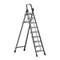 Wrightmaster 7.7 ft. 9-Step Steel Step Ladder, 12 ft. Reach w/Non-Marring Feet 300 lb. Capacity ZoroQHL9BT - alternate 1
