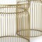 Homeroots Set of Two Clear and Gold Tempered Glass and Metal Wire Round Drum End Tables, 2PK 605374 - alternate 4