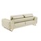 Homeroots 90" Beige Italian Leather Sofa With Gold Legs 491051 - alternate 4