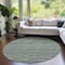 Homeroots 8' Olive Green And Gray Round Striped Washable Indoor Outdoor Area Rug 587916 - alternate 5
