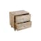 Homeroots 24" Natural Two Drawer Distressed Carved Floral Solid Wood Nightstand 555403 - alternate 5