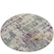 Homeroots 8' Linen Purple And Gold Round Abstract Washable Indoor Outdoor Area Rug 630869 - alternate 1