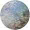 Homeroots 8' Denim Blue Taupe And Ivory Round Abstract Washable Indoor Outdoor Area Rug 617349 - alternate 5