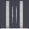 Vdomdoors Metal Double Doors Deux 1717 Gray Graphite Frosted Glass Entry Modern Painted (W72xH80) Left hand O DEUX1717DEXD-GRE-W72xH80-LH-O - alternate 1