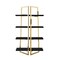 Homeroots 69" Black Stainless Steel and Wood Four Tier Etagere Bookcase 544730 - alternate 5