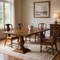 Homeroots 96" Dark Brown Wood Double Pedestal Base Dining Table 565239 - alternate 6